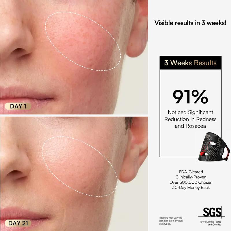 INIA GLOW Wireless LED Face Mask - Rechargeable Red Light Therapy for Radiant Skin, Perfect for Home or Travel, 2-Year Warranty, Ideal Gift for Any Occasion