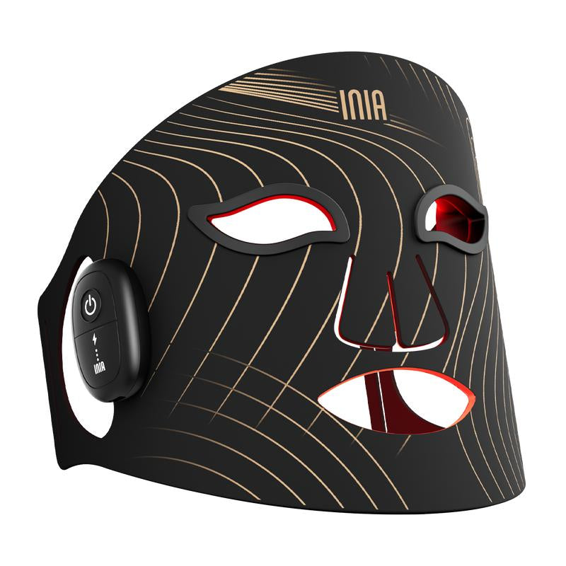INIA GLOW Wireless LED Face Mask - Rechargeable Red Light Therapy for Radiant Skin, Perfect for Home or Travel, 2-Year Warranty, Ideal Gift for Any Occasion