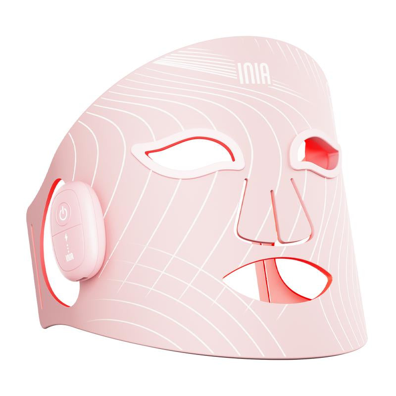 INIA GLOW Wireless LED Face Mask - Rechargeable Red Light Therapy for Radiant Skin, Perfect for Home or Travel, 2-Year Warranty, Ideal Gift for Any Occasion