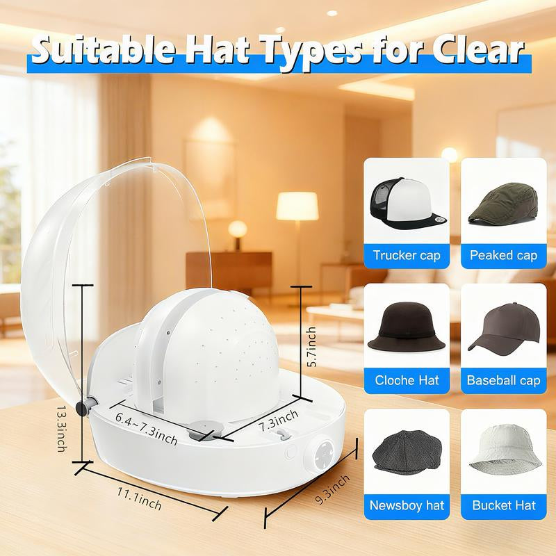 Ultimate Hat Care Machine: Auto Steam Press for Perfectly Shaped & Disinfected Trucker Hats, Baseball Caps, & Beanies - Includes Free Handheld Garment Steamer!