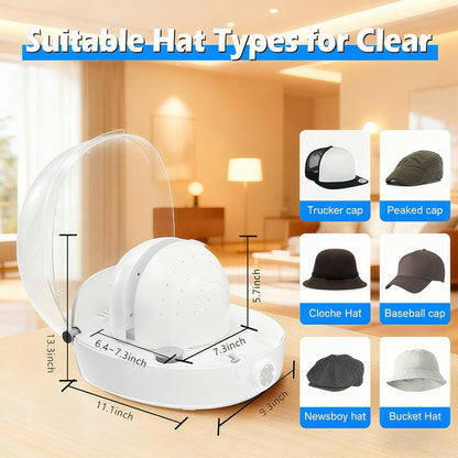 Ultimate Hat Care Machine: Auto Steam Press for Perfectly Shaped & Disinfected Trucker Hats, Baseball Caps, & Beanies - Includes Free Handheld Garment Steamer!