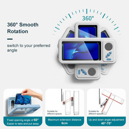 Experience Ultimate Convenience with Our Waterproof 360° Rotating Bluetooth Speaker – Perfect for Movies, Music, and More in the Shower, Kitchen, or Pool!