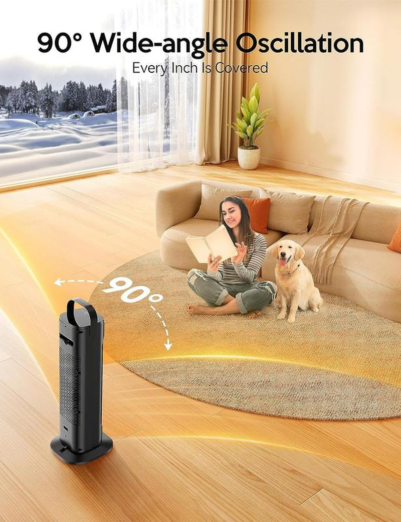VAGKRI 1500W Portable Electric Space Heater - Fast Heating, Remote Control, 3 Modes, Oscillating, Timer, Safety Features for Home & Office