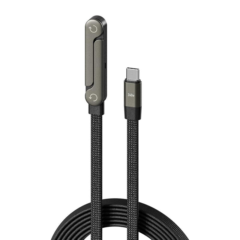 Experience Ultimate Convenience with the Basemo Invisible Holder Charger Cable: 240W Super Fast Charging & Stand for iPhone, Samsung, and Type-C Devices