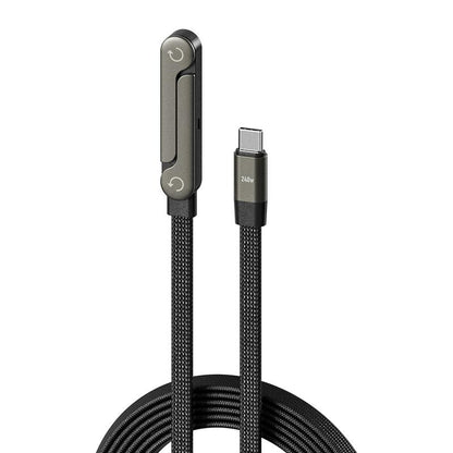 Experience Ultimate Convenience with the Basemo Invisible Holder Charger Cable: 240W Super Fast Charging & Stand for iPhone, Samsung, and Type-C Devices