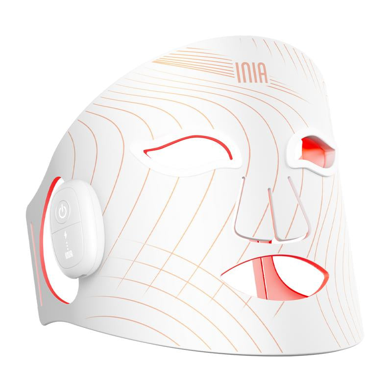 INIA GLOW Wireless LED Face Mask - Rechargeable Red Light Therapy for Radiant Skin, Perfect for Home or Travel, 2-Year Warranty, Ideal Gift for Any Occasion