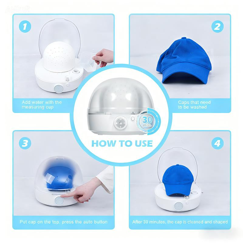 Ultimate Hat Care Machine: Auto Steam Press for Perfectly Shaped & Disinfected Trucker Hats, Baseball Caps, & Beanies - Includes Free Handheld Garment Steamer!